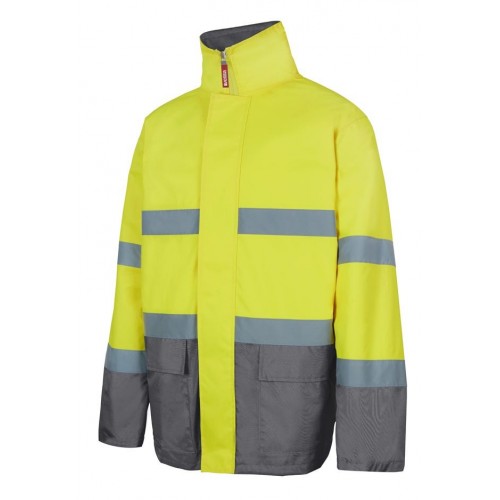 306002.PARKA BICOLOR AV GRIS/AMARILLO FLÚOR 5XL