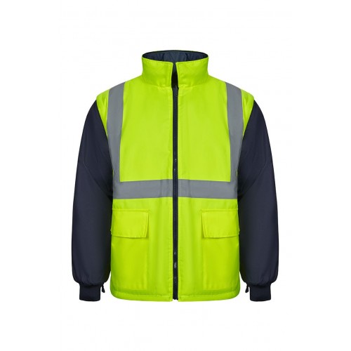 306003.PARKA 4EN1 BICOLOR AV AZUL MARINO/AMARILLO FLÚOR 2XL