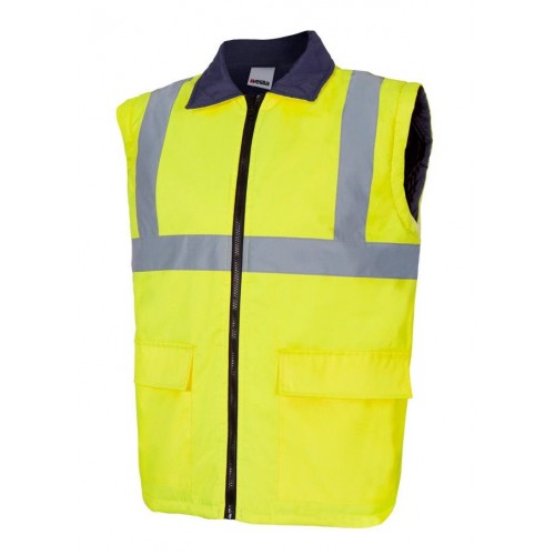306003.PARKA 4EN1 BICOLOR AV AZUL MARINO/AMARILLO FLÚOR 2XL