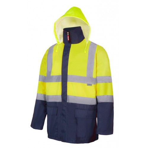 306003.PARKA 4EN1 BICOLOR AV AZUL MARINO/AMARILLO FLÚOR 2XL