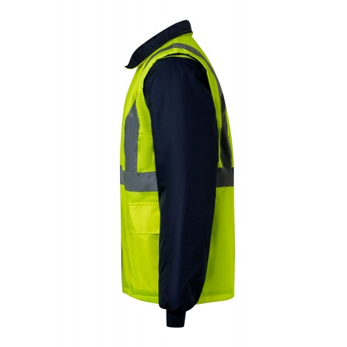 306003.PARKA 4EN1 BICOLOR AV AZUL MARINO/AMARILLO FLÚOR 2XL