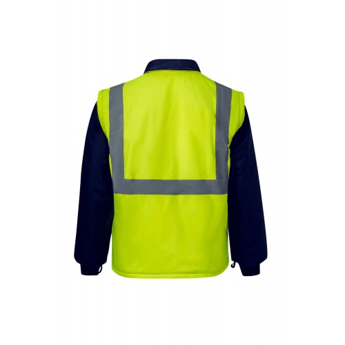 306003.PARKA 4EN1 BICOLOR AV AZUL MARINO/AMARILLO FLÚOR 2XL