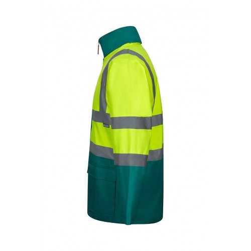 306003.PARKA 4EN1 BICOLOR AV VERDE/AMARILLO FLÚOR S