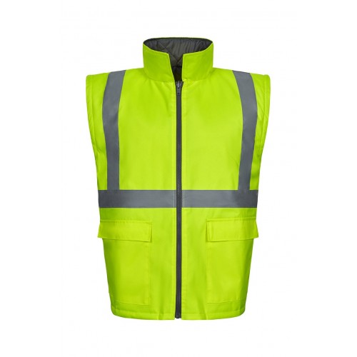 306003.PARKA 4EN1 BICOLOR AV GRIS/AMARILLO FLÚOR S
