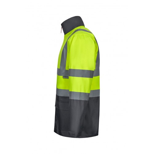 306003.PARKA 4EN1 BICOLOR AV GRIS/AMARILLO FLÚOR S