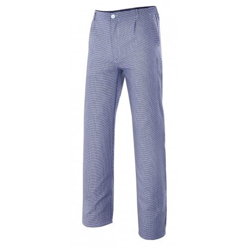 350.PANTALÓN COCINA PATA DE GALLO AZUL BLANCO 50