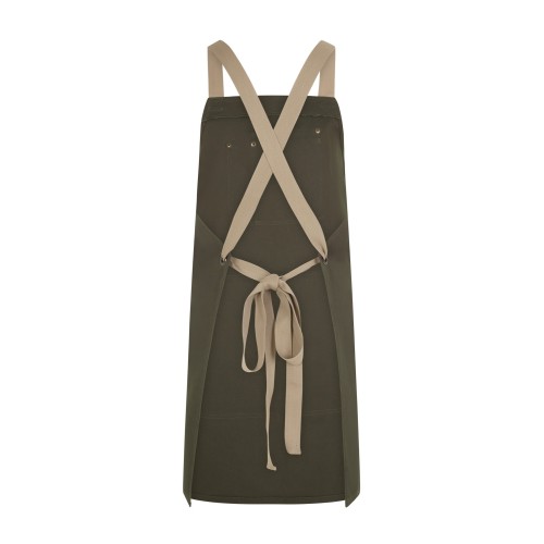 404211B.DELANTAL CANVAS PETO VERDE OLIVA/BEIGE ARENA U