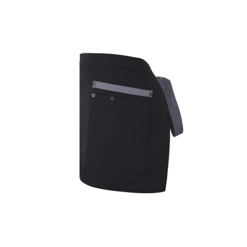 404221B.DELANTAL CANVAS CORTO NEGRO/GRIS U