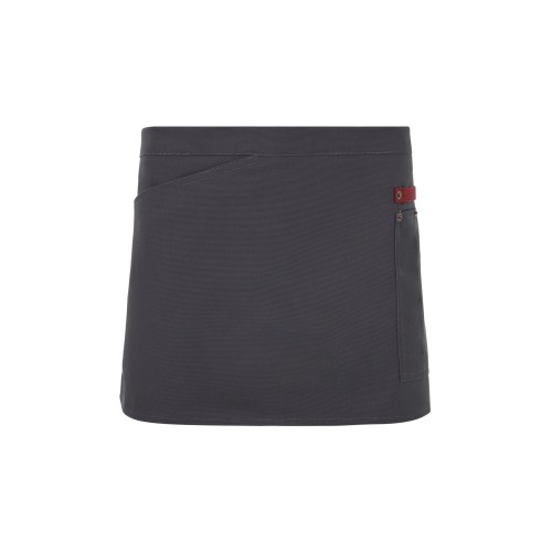 404221B.DELANTAL CANVAS CORTO GRIS/GRANATE U