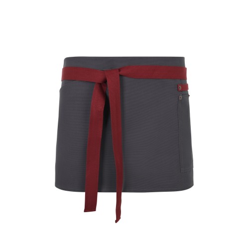404221B.DELANTAL CANVAS CORTO GRIS/GRANATE U