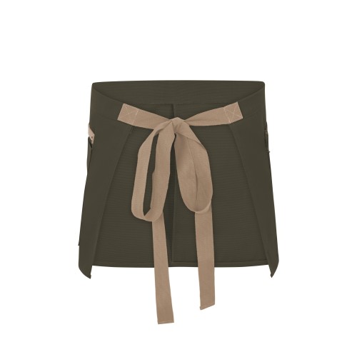 404221B.DELANTAL CANVAS CORTO VERDE OLIVA/BEIGE ARENA U