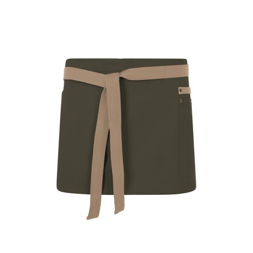404221B.DELANTAL CANVAS CORTO VERDE OLIVA/BEIGE ARENA U