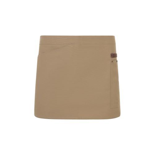 404221B.DELANTAL CANVAS CORTO BEIGE ARENA/MARRÓN U