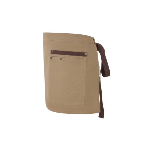 404221B.DELANTAL CANVAS CORTO BEIGE ARENA/MARRÓN U