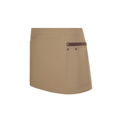 404221B.DELANTAL CANVAS CORTO BEIGE ARENA/MARRÓN U