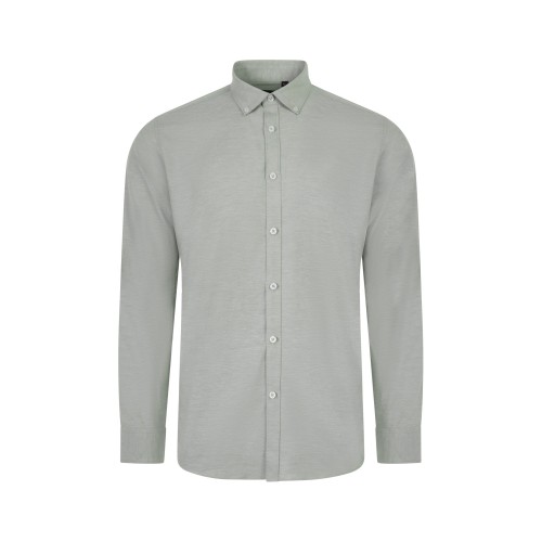 405004S.CAMISA OXFORD ML HOMBRE VERDE OLIVA CLARO S