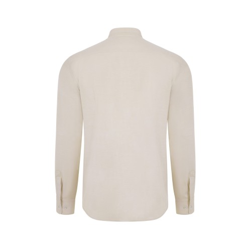 405004S.CAMISA OXFORD ML HOMBRE BEIGE CLARO S