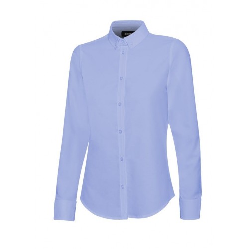 405005S.CAMISA OXFORD ML MUJER CELESTE XS