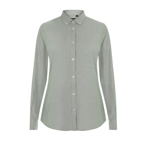 405005S.CAMISA OXFORD ML MUJER VERDE OLIVA CLARO XS