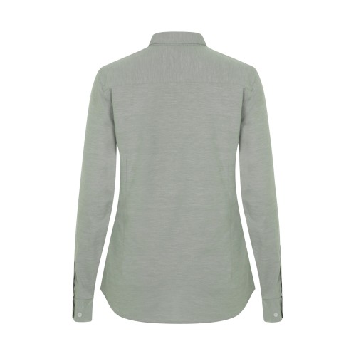 405005S.CAMISA OXFORD ML MUJER VERDE OLIVA CLARO XS