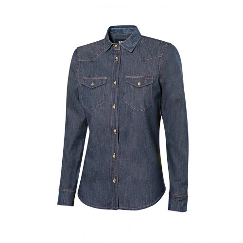 405007S.CAMISA DENIM ML MUJER DENIM AZUL 2XL