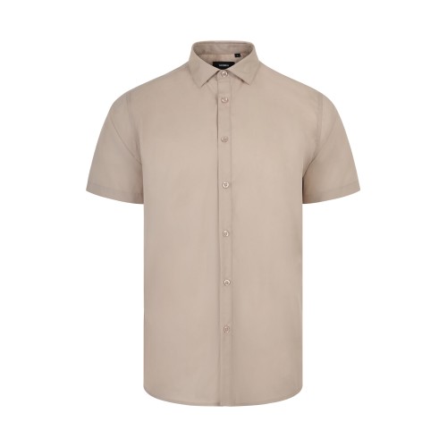 405008.CAMISA MC HOMBRE BEIGE CLARO S