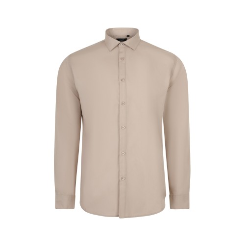 405009.CAMISA ML HOMBRE BEIGE CLARO S