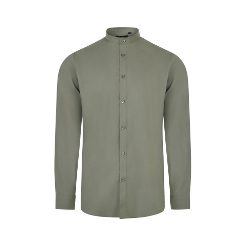 405013S.CAMISA STRETCH ML HOMBRE VERDE OLIVA CLARO S