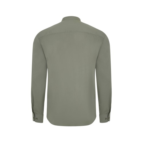 405013S.CAMISA STRETCH ML HOMBRE VERDE OLIVA CLARO S