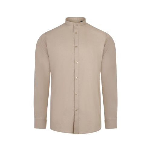 405013S.CAMISA STRETCH ML HOMBRE BEIGE CLARO S