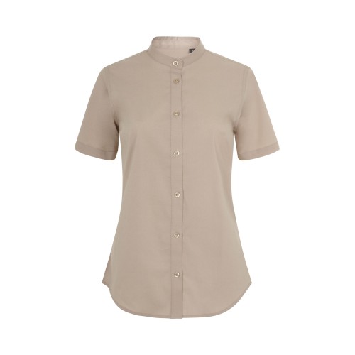 405014S.CAMISA STRETCH MC MUJER BEIGE CLARO XS