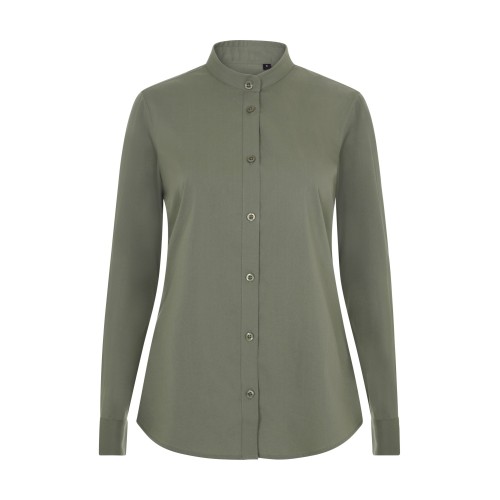 405015S.CAMISA STRETCH ML MUJER VERDE OLIVA CLARO XS