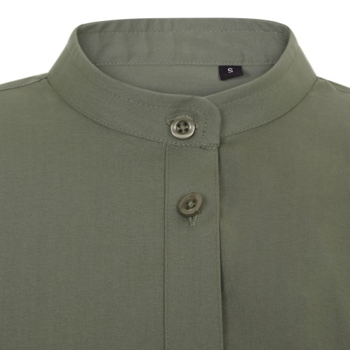 405015S.CAMISA STRETCH ML MUJER VERDE OLIVA CLARO XS