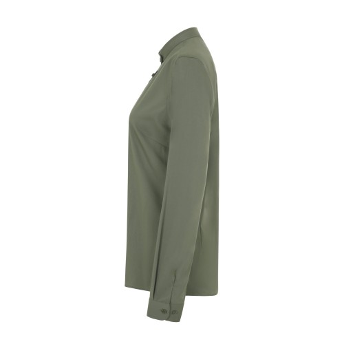 405015S.CAMISA STRETCH ML MUJER VERDE OLIVA CLARO XS