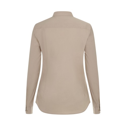 405015S.CAMISA STRETCH ML MUJER BEIGE CLARO XS