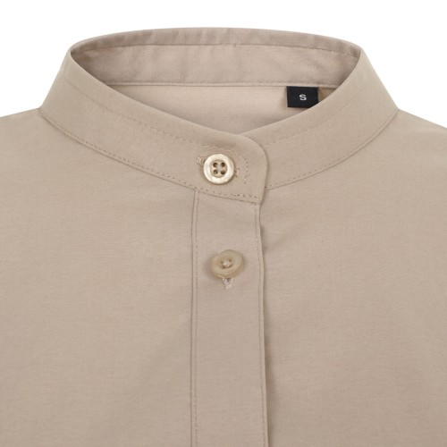 405015S.CAMISA STRETCH ML MUJER BEIGE CLARO XS