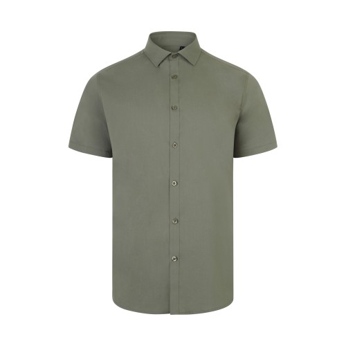405016S.CAMISA STRETCH MC HOMBRE VERDE OLIVA CLARO S