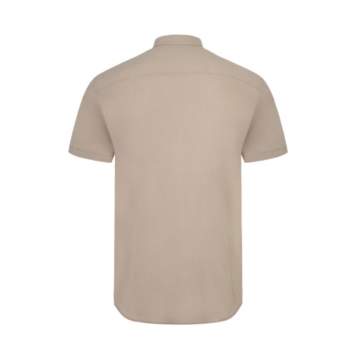 405016S.CAMISA STRETCH MC HOMBRE BEIGE CLARO S