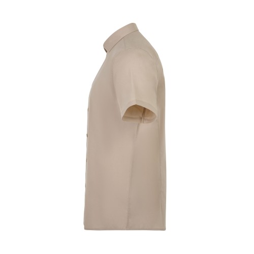 405016S.CAMISA STRETCH MC HOMBRE BEIGE CLARO S