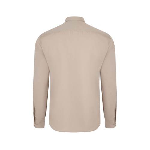 405017S.CAMISA STRETCH ML HOMBRE BEIGE CLARO S