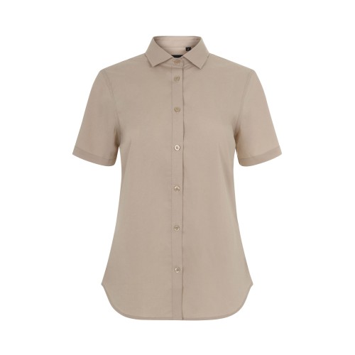 405018S.CAMISA STRETCH MC MUJER BEIGE CLARO XS
