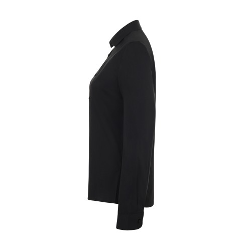 405019S.CAMISA STRETCH ML MUJER NEGRO XS