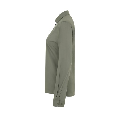 405019S.CAMISA STRETCH ML MUJER VERDE OLIVA CLARO XS