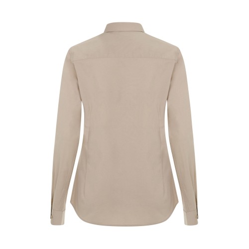 405019S.CAMISA STRETCH ML MUJER BEIGE CLARO XS