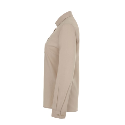405019S.CAMISA STRETCH ML MUJER BEIGE CLARO XS