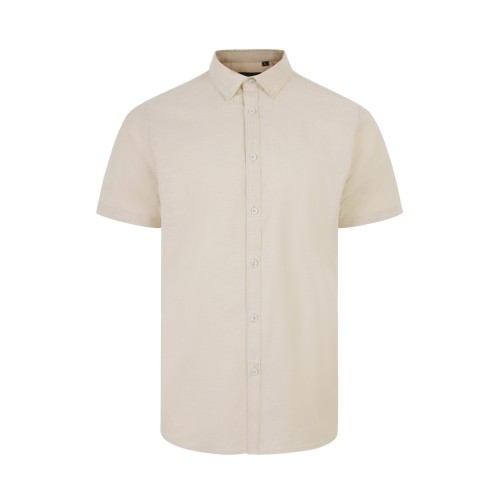 405024S.CAMISA OXFORD MC HOMBRE BEIGE CLARO S