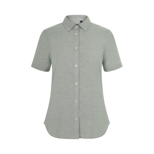 405025S.CAMISA OXFORD MC MUJER VERDE OLIVA CLARO XS