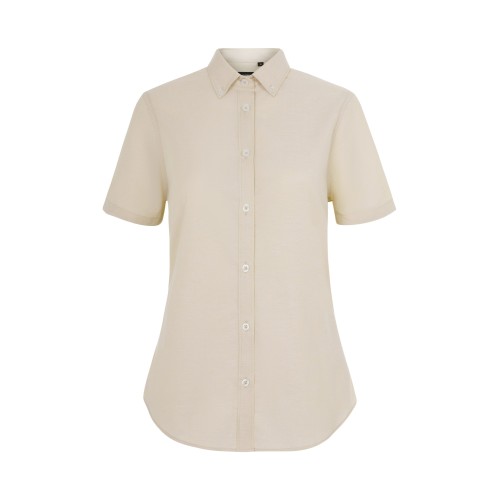 405025S.CAMISA OXFORD MC MUJER BEIGE CLARO XS