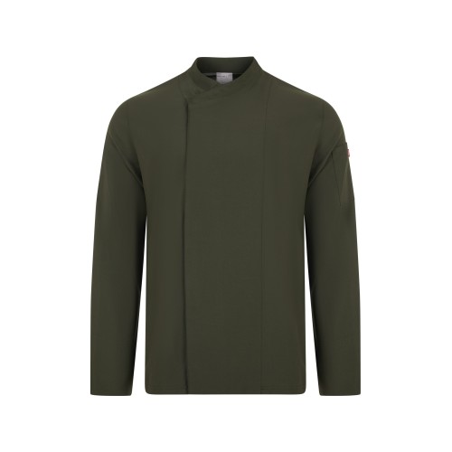 405210.CHAQUETA COCINA MICROFIBRA ML VERDE OLIVA XS