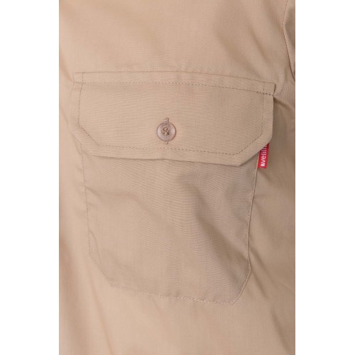 530.CAMISA ML BEIGE 2XL